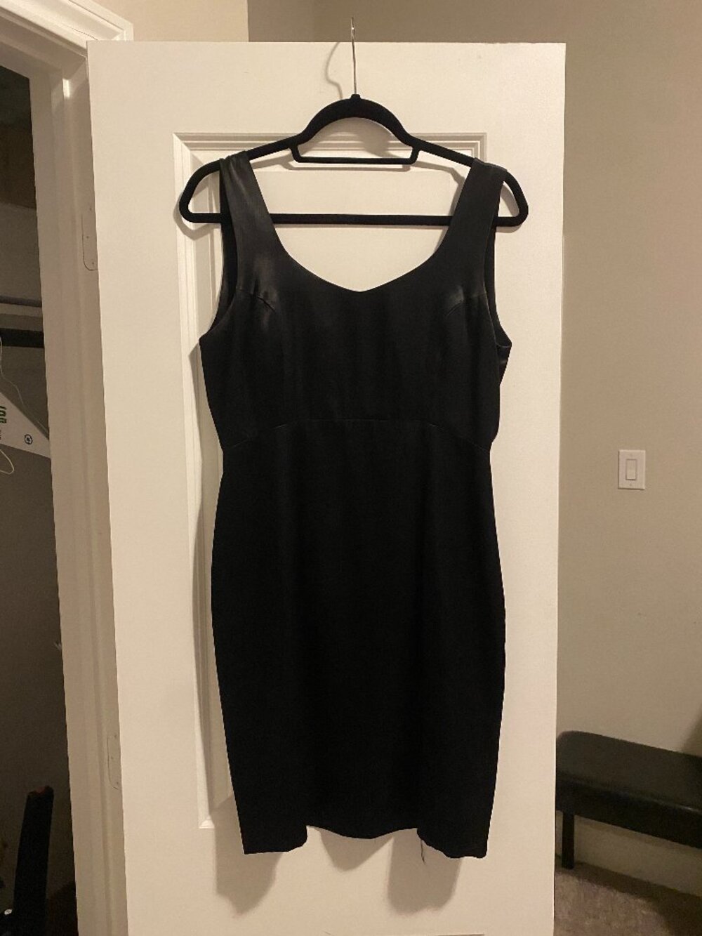 Vintage 90s Satin Little Black Dress with Bow